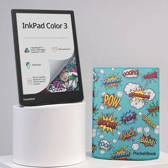 PocketBook InkPad Color 3 e-reader - 7.8 inch - 32 GB - waterdicht + Comic Flip Cover - voordeelbundel