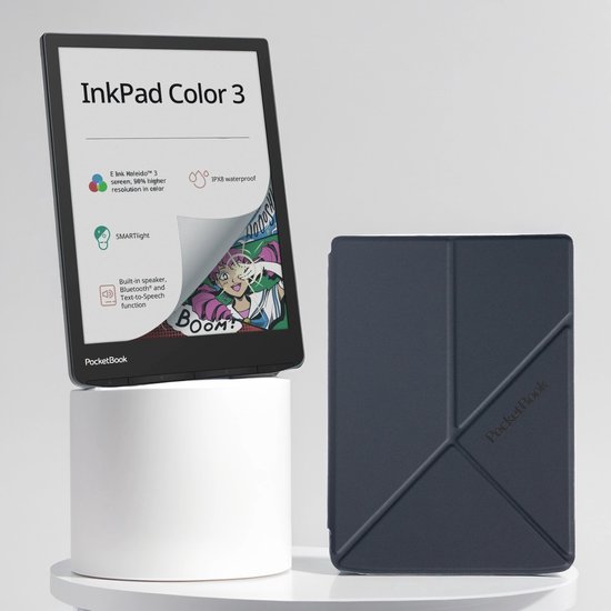 PocketBook InkPad Color 3 e-reader - 7.8 inch - 32 GB - waterdicht + Origami Shell Cover - voordeelbundel