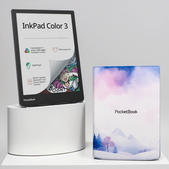 PocketBook InkPad Color 3 e-reader - 7.8 inch - 32 GB - waterdicht + Wintertime Flip Cover - voordeelbundel
