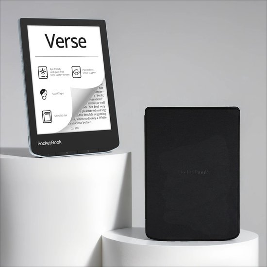 PocketBook Verse Bright Blue + Zwart PocketBook hoesje van PocketBook