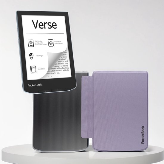PocketBook Verse - E-reader - Bright Blue - Met Transparant Paars Hoesje - Voordeelbundel van Merkloos