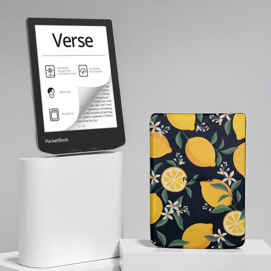 PocketBook Verse - E-reader - Mist Grey - Met Citroen / Lemon Print Hoesje - Voordeelbundel van Merkloos