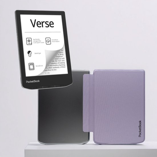 PocketBook Verse - E-reader - Mist Grey - Met Transparant Paars Hoesje - Voordeelbundel van Merkloos
