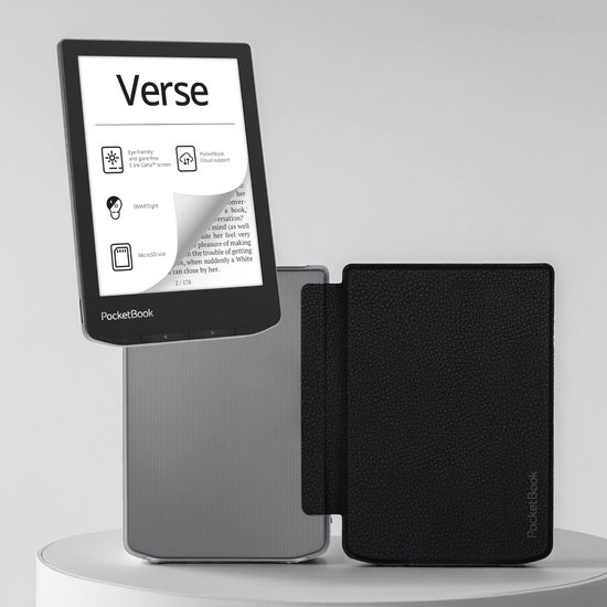 PocketBook Verse - E-reader - Mist Grey - Met Transparant Zwart Hoesje - Voordeelbundel van Merkloos