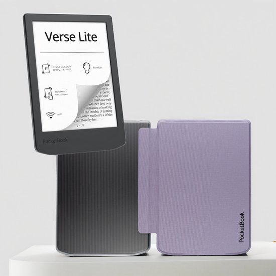 PocketBook Verse Lite - E-reader - Transparant Paars Hoesje - Voordeelbundel van Merkloos