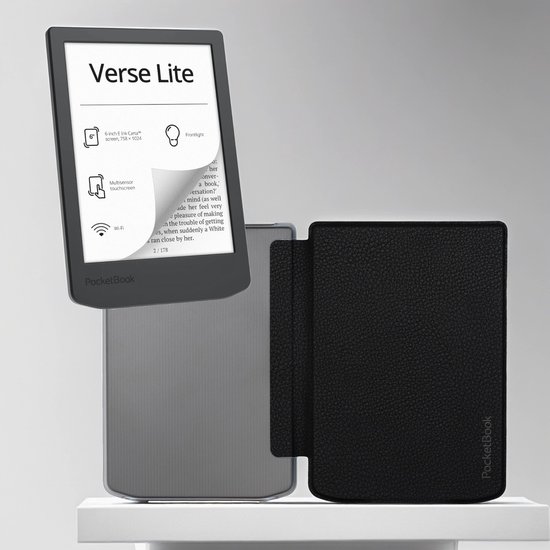 PocketBook Verse Lite - E-reader - Transparant Zwart Hoesje - Voordeelbundel van Merkloos