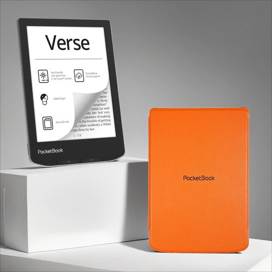 PocketBook Verse Mist Grey + Oranje PocketBook hoesje van PocketBook