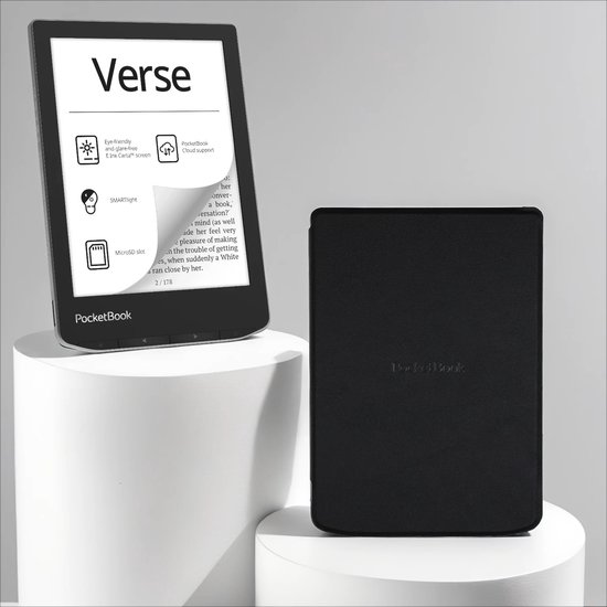 PocketBook Verse Mist Grey + Zwart PocketBook hoesje van PocketBook