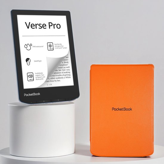 PocketBook Verse Pro Azure e-reader - Inclusief Oranje Hoesje (shell cover) - Voordeelbundel van Merkloos