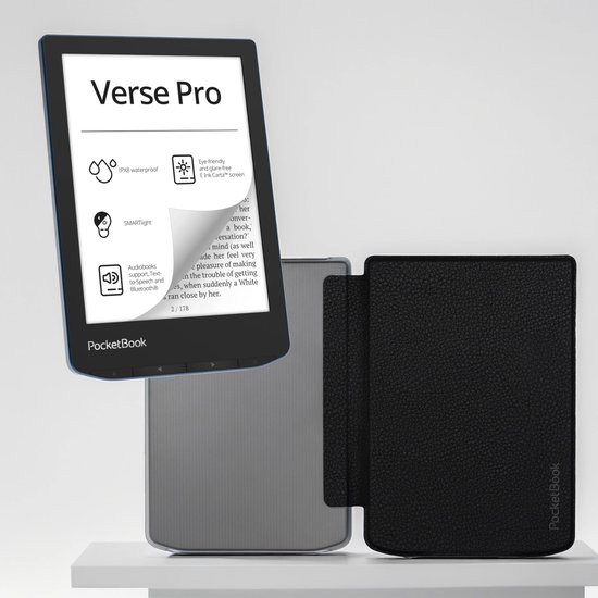 PocketBook Verse Pro Azure e-reader – Inclusief Transparant Zwart Hoesje (shell cover) – Voordeelbundel van Merkloos