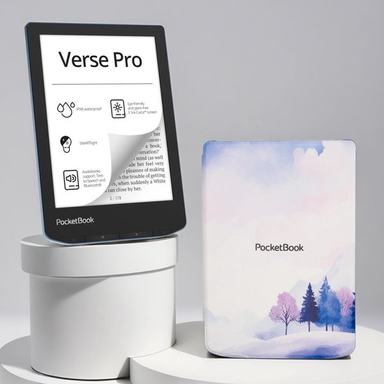 PocketBook Verse Pro Azure e-reader – Inclusief Wintertime Hoesje (shell cover) – Voordeelbundel van Merkloos