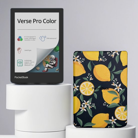 PocketBook Verse Pro Color e-reader Stormy Sea – 6 inch – 16 GB – waterdicht + Lemon hoesje – voordeelbundel