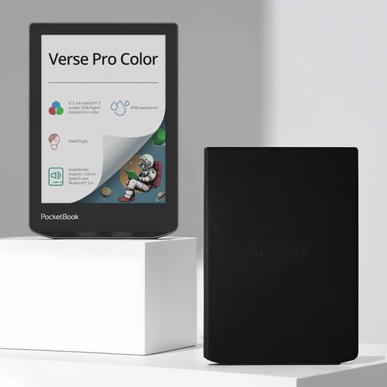 PocketBook Verse Pro Color - Stormy Sea + Zwart PocketBook hoesje van Merkloos