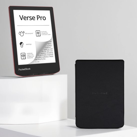 PocketBook Verse Pro e-reader Passion Red – 6 inch – 16 GB – waterdicht + Zwart Hoesje – voordeelbundel
