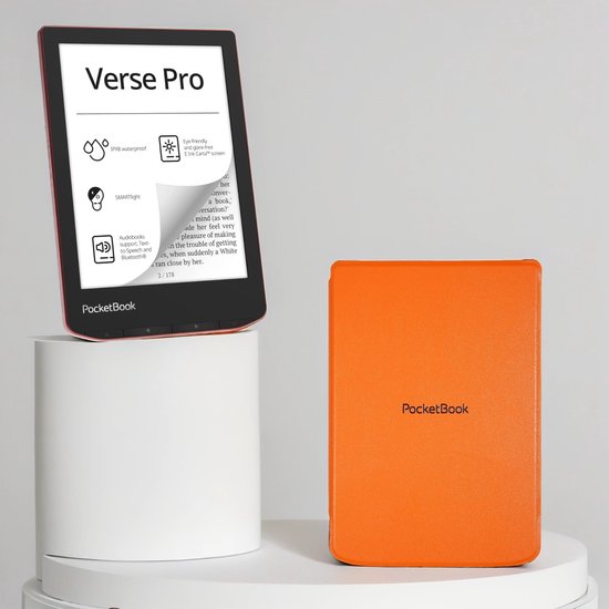 PocketBook Verse Pro Passion Red e-reader – Inclusief Oranje Hoesje (shell cover) – Voordeelbundel