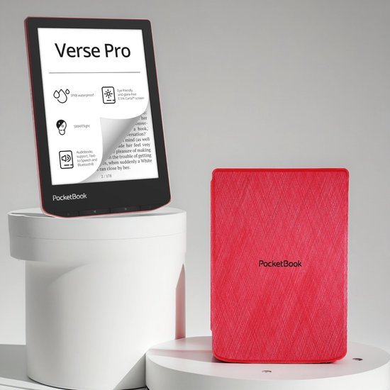 PocketBook Verse Pro Passion Red e-reader – Inclusief Rood Hoesje (shell cover) – Voordeelbundel