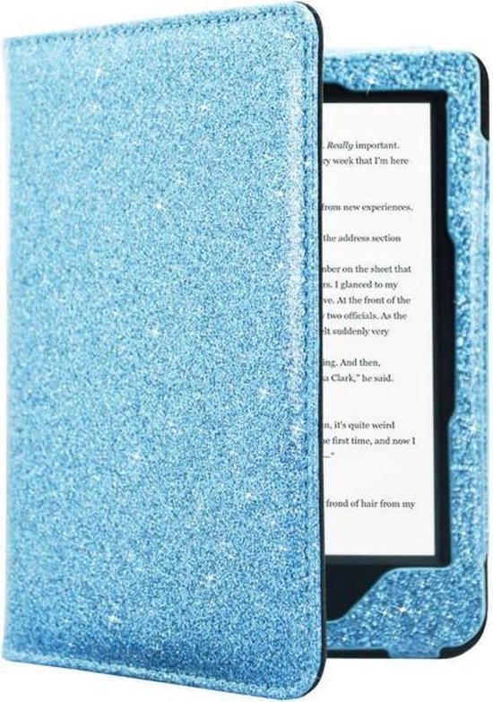 Premium Beschermhoes Kobo Clara HD Hoes / Sleep Cover Blauw Sparkle van i12Cover