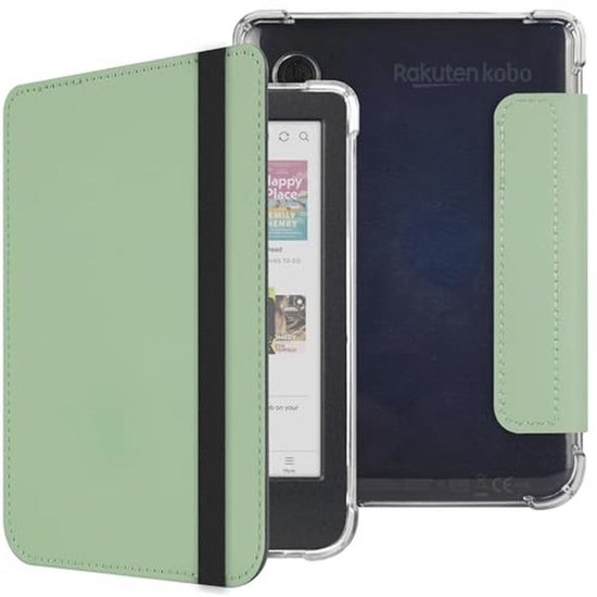 Premium PU Leder Hoesje voor Kobo Clara 6" met Auto Slaap/Wake Functie - Groen van Merkloos