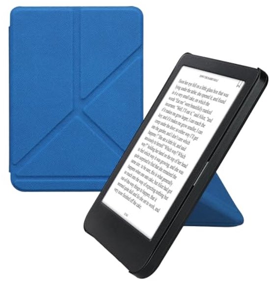 PromoHome E-reader Hoesje met Standaard voor Kobo Clara BW/Colour - Kunstleren Cover - Blauw