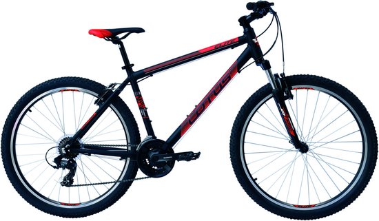 Racefiets Rapdio - Met 21 versnellingen - 27,5 inch wielmaat - Herenfiets - Stadsfiets - Framemaat 52cm - V Brakes en remgrepen - Zwart/rood van Rapdio
