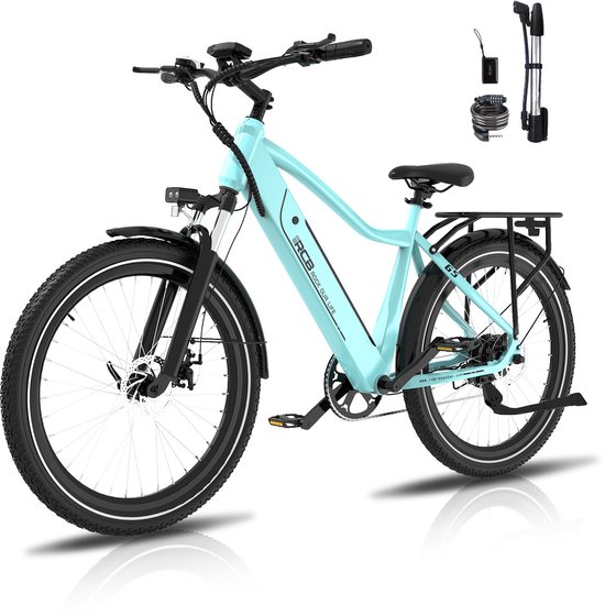 RCB G5 Elektrische Fiets - Lichtgewicht Aluminium Frame - 250W Motor - 36V 13Ah Verwijderbare Batterij - 7 Versnellingen - Met App, NFC & LCD Display - Comfortabel & Roestvrij - Voor Dames en Heren - Actieradius 80km van RCB