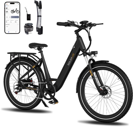 RCB G6 Elektrische Fiets - 27.5 Inch - 250W - 36V 13Ah -7 versnellingen- met App en NFC - Zwart van RCB