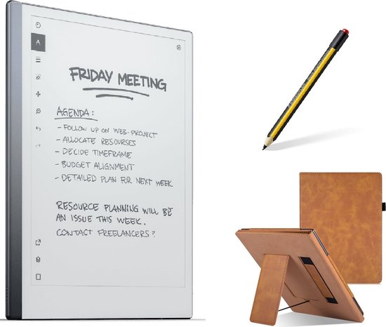 reMarkable® 2 met Staedtler stylus pen en Cognac Hoes van Merkloos