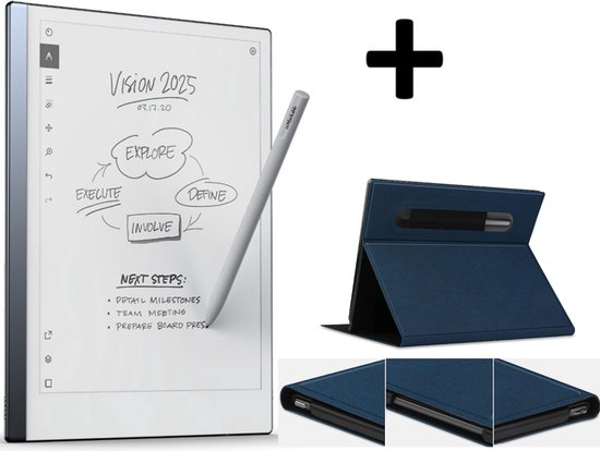 Remarkable 2 - Tekentablet - met Marker en blauwe slim case folio van Merkloos