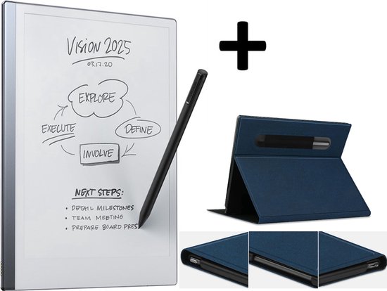 Remarkable 2 - Tekentablet - met Marker Plus incl gum en blauwe slim case folio van Merkloos