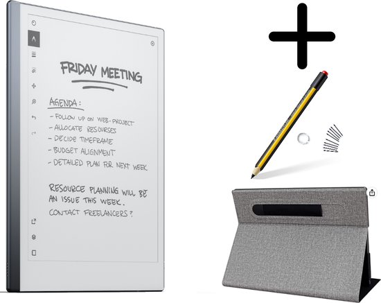 Remarkable 2 - Tekentablet - met Steadtler pen en grijze slim case folio van Merkloos
