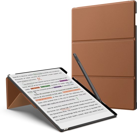 Remarkable Paper Pro hoes - Alleen Geschikt voor Remarkable Paper Pro 11.8" (2024) - Premium Leren Drievoudige Standaardhoes - Automatische slaap-/waakfunctie - Hoogwaardige waterdichte PU leer van Merkloos