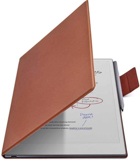 Remarkable Paper Pro hoes - Geschikt voor Remarkable Paper Pro 11.8" (2024) - Origineel Ontwerp - Lichtgewicht Ultradunne Magnetische hoes - Automatische slaap-/waakfunctie - Hoogwaardige waterdichte PU leer - (Niet voor Remarkable 2) - Bruin van Merkloos