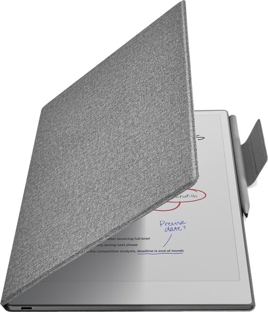 Remarkable Paper Pro hoes - Geschikt voor Remarkable Paper Pro 11.8" (2024) - Origineel Ontwerp - Lichtgewicht Ultradunne Magnetische hoes - Automatische slaap-/waakfunctie - Hoogwaardige waterdichte PU leer - (Niet voor Remarkable 2) -Grijs van Remarkable.