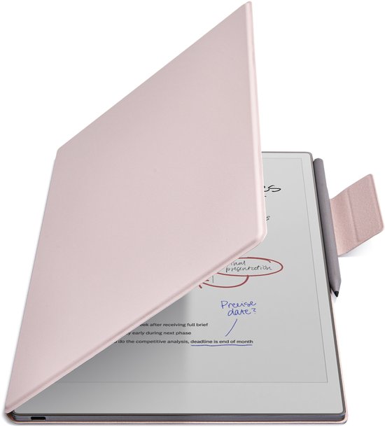 Remarkable Paper Pro hoes - Geschikt voor Remarkable Paper Pro 11.8" (2024) - Origineel Ontwerp - Lichtgewicht Ultradunne Magnetische hoes - Automatische slaap-/waakfunctie - Hoogwaardige waterdichte PU leer - (Niet voor Remarkable 2) - Roze