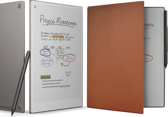 reMarkable Paper Pro met Marker Plus en Bruine Magnetische Hoes - digitaal notitieblok van Merkloos