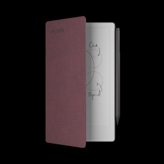 reMarkable Paper Pro met Marker Plus en Burgund Book Folio Hoes - digitaal notitieblok van Remarkable.