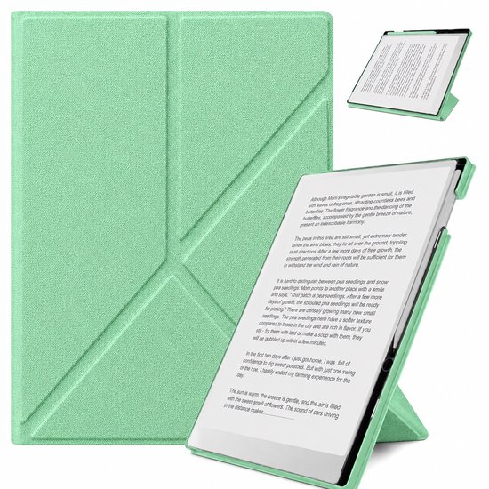 Remarkable Paper Pure hoes - Geschikt voor Remarkable Paper Pure 10.3" (2026) - 360 Graden Draaibaar - Lichtgewicht Magnetische hoes - Automatische slaap-/waakfunctie - Hoogwaardige waterdichte PU leer - Mint groen
