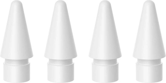 Replacement tip voor Apple Pencil 1/2 - 4 stuks - geschikt voor Apple Pencil generatie 1 & 2 - Apple Pencil Punt vervanger - Wit