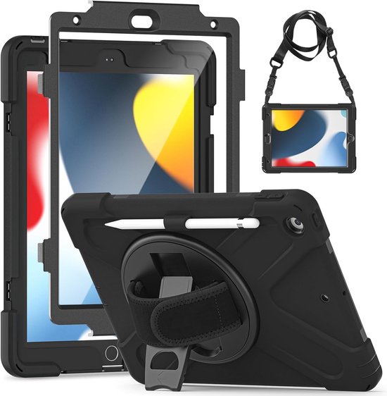 Robuuste Schokbestendige Hoes voor iPad 10.2" met Schermbeschermer en 360° Standaard van DETUOSI