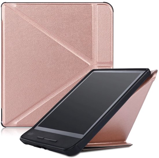 Rose gouden hoesje geschikt voor Kobo Libra - Bescherm Case - Trifold - Book Cover - Tablet Cover - Rose gouden beschermhoes - CHPN