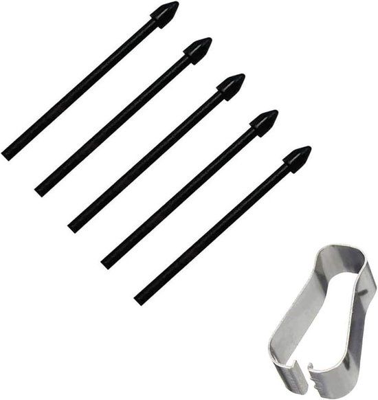 S-Pen Reservepunten voor Samsung Galaxy Tab S7 FE / S7+ Plus / S8 / S8 Ultra, Touch Stylus S Pen Tips Nibs Gereedschapsset Bijvullen, 5 Stuks (Zwart)