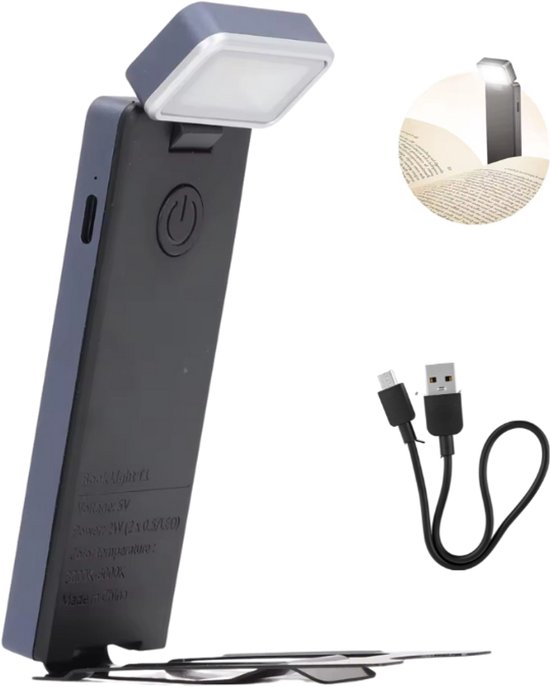 S4D® - Slimme Leeslamp – Dimbare LED Boeklamp met Klem – 3 Lichtkleuren & Oplaadbaar – Compact voor Reizen van S4D®