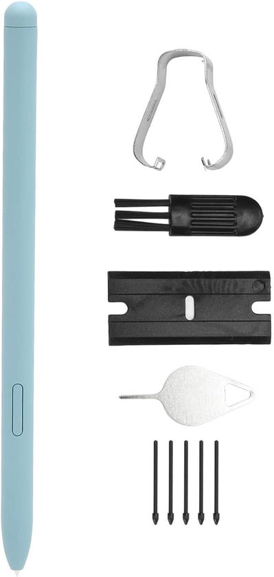 S6 Lite, Stylus Touch S Pen zeer gevoelige duurzame kunststof Smart Pen met 5 vervangende tips voor SM P610 SM P615 tablet (blauw)