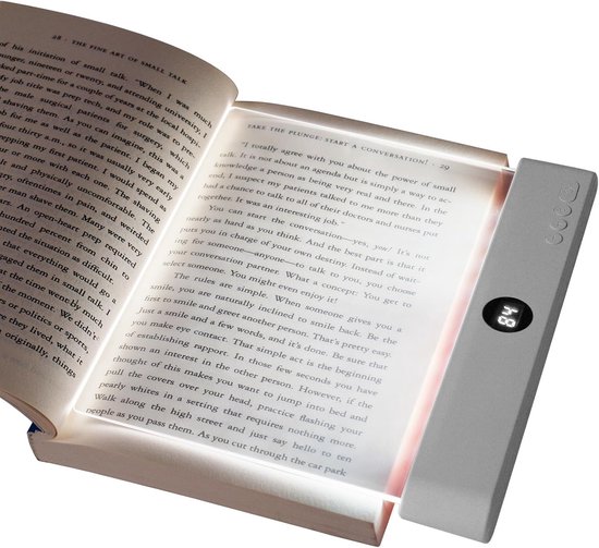 Sander Shop Draagbaar bladwijzerlicht, Flat Book Light met timer, Bright Light Lamp Board Lightwedge Book Light, oogbescherming, dimbaar, Panel Boek Leeslamp voor lezen in bed, Nachtlezen, auto (Wit)