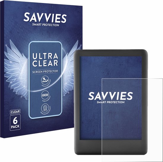 Savvies - Screenprotector voor Amazon Kindle 2019 (10. Gen.) - Folie Beschermfolie transparant (6 Stuks) van Savvies