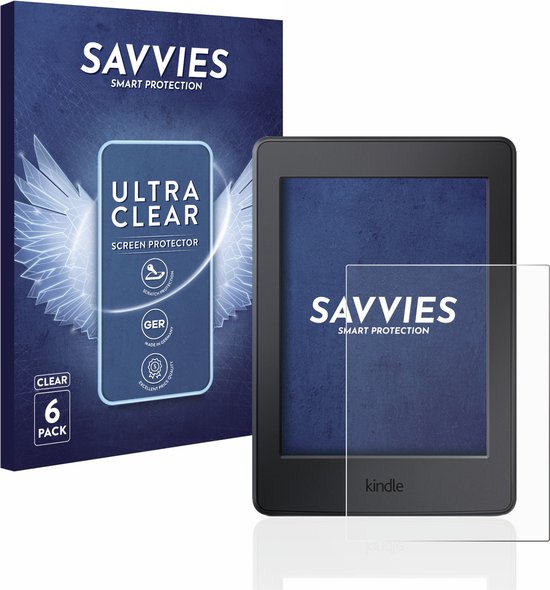 Savvies - Screenprotector voor Amazon Kindle Paperwhite 2015 (7. Gen.) - Folie Beschermfolie transparant (6 Stuks) van Savvies
