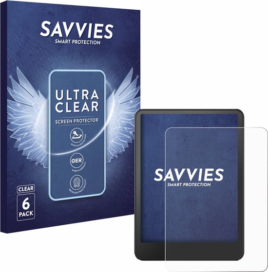 Savvies - Screenprotector voor Amazon Kindle Paperwhite 2024 (12. Gen.) - Folie Beschermfolie transparant (6 Stuks) van Savvies