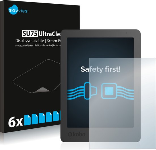 Savvies - Screenprotector voor Kobo Aura Edition 2 - Folie Beschermfolie transparant (6 Stuks) van Merkloos