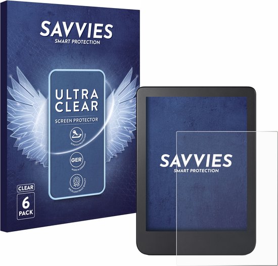 Savvies - Screenprotector voor Kobo Clara 2E - Folie Beschermfolie transparant 6 Stuks van Savvies