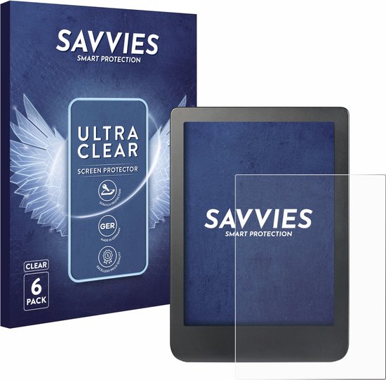 Savvies - Screenprotector voor Kobo Clara HD (6") / BW / Colour - Folie Beschermfolie transparant (6 Stuks) van Savvies